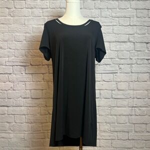 Michael Michael Kors Women's L Black Shift Dress Cutout Neck Short Sleeve